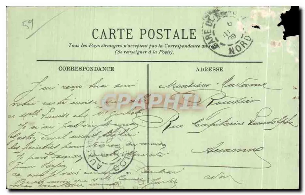 Cambrai — A Rue des Trois Pigeons — LL. - Verso