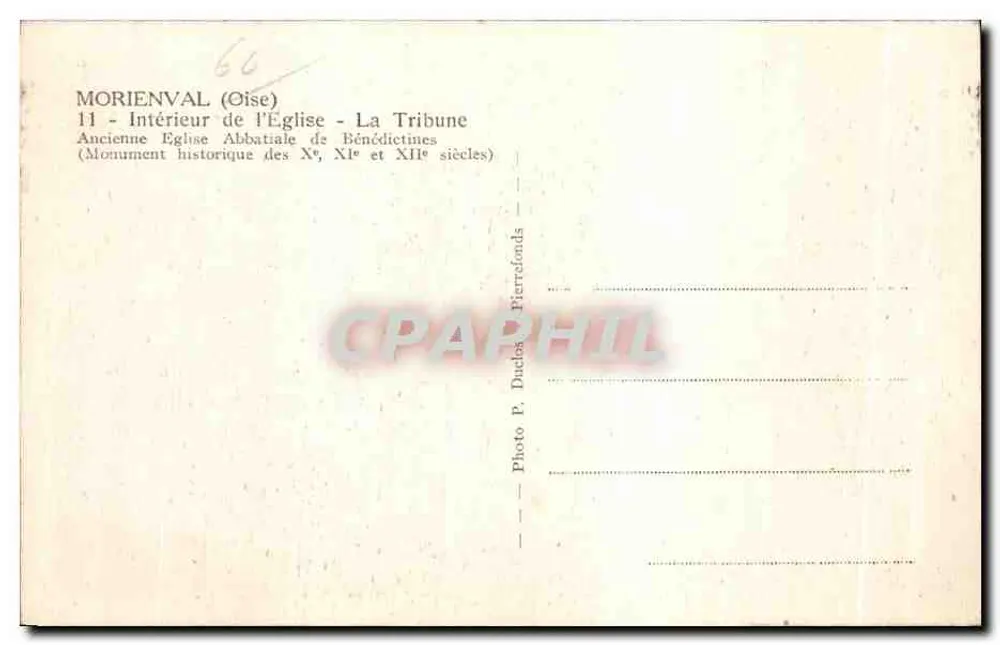 Moriénval (Oise) — Innenansicht der Abteikirche — Die Tribüne — Photo P. Duclos Pierrefonds - Rückseite
