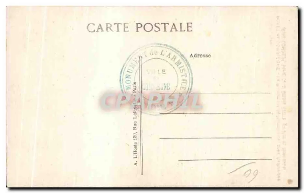 Forêt de Compiègne — Denkmal des Waffenstillstands, nahe Reithondes — René Compain, Wächter des Denkmals - Rückseite