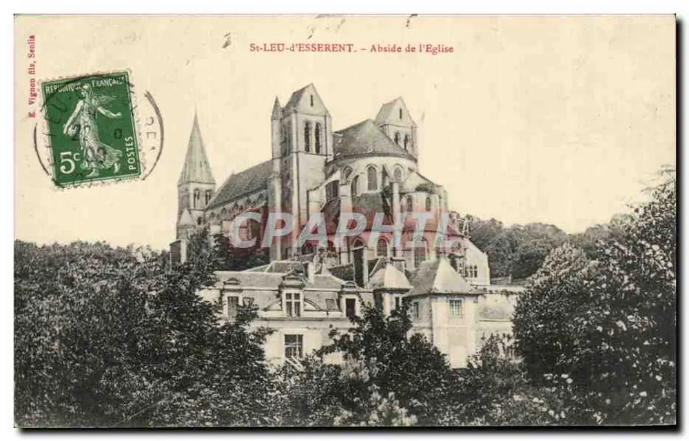 St-LEU-d'ESSERENT — Abside da Igreja — R. Vignon filho, Senlis - Frente