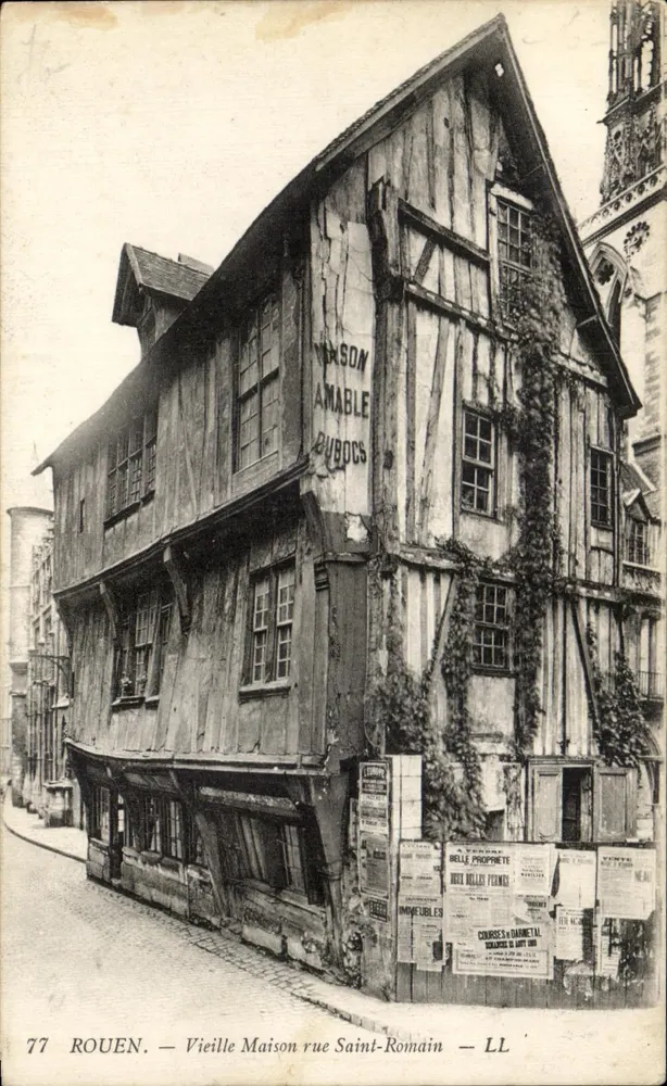 Rouen — Alte Haus in der Saint-Romain-Straße — LL - Vorderseite