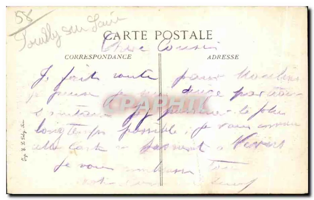 Cerca de COSNÉ — Castelo de NOZET — Bilhete postal antigo n°10 - Verso