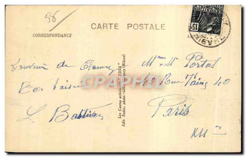 Surgy (Nièvre) — Vale do Yonne — Editor EDSA, n° 167 bis - Verso