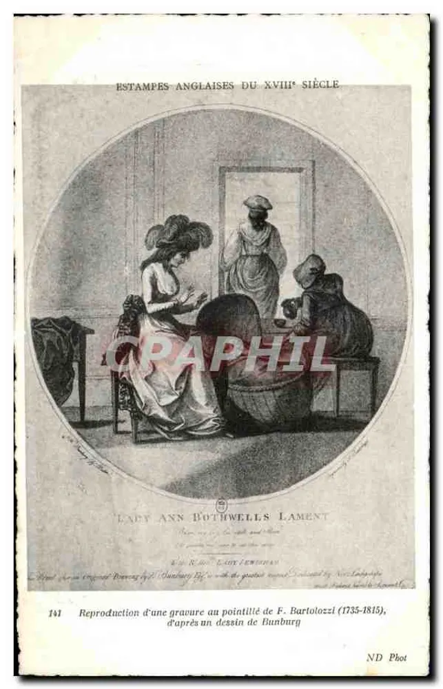 Lady Ann Rothwells Lament — Nachbildung einer Stipplungsskizze von F. Bartolozzi (1735-1815) — ND Phot - Vorderseite