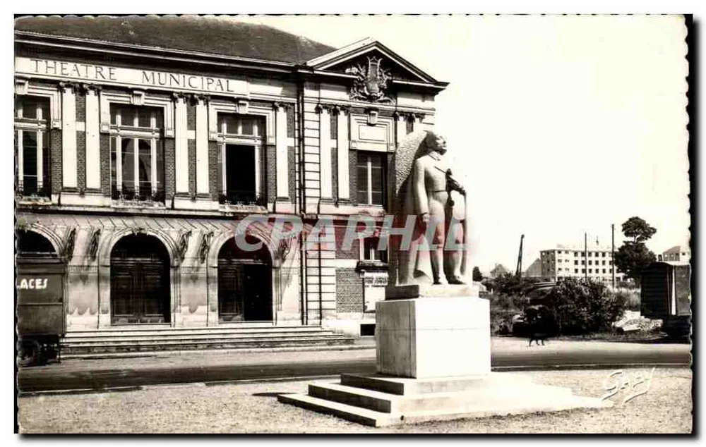 Abbeville (Somme) — Städtisches Theater und Statue von Lesueur — Éditions Gaby - Vorderseite