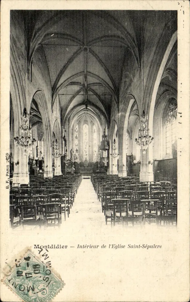 Montdidier — Innenansicht der Kirche Saint-Sépulcre — B.F. Paris - Vorderseite