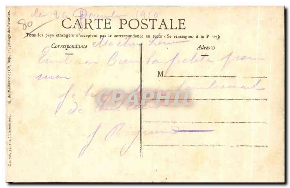 Albert — Fábricas Rochet-Schneider — demolição ou incêndio — "GEO" visado Paris, n° 205 - Verso