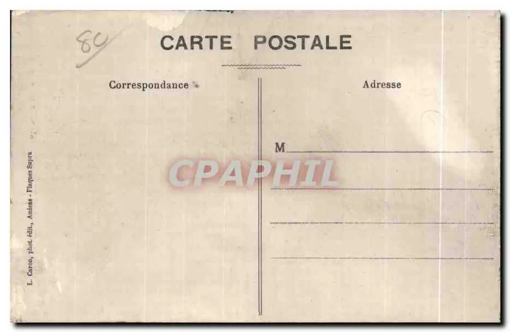Amiens - Rue des Tanneurs — vista com a catedral e um canal — Objectifs Lacour-Berthiot, n°117 - Verso