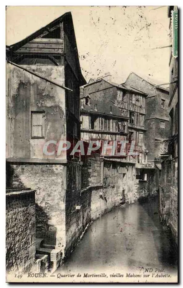 Rouen — Viertel Martinville, alte Häuser an der Aubette — ND Fotografie n°149 - Vorderseite