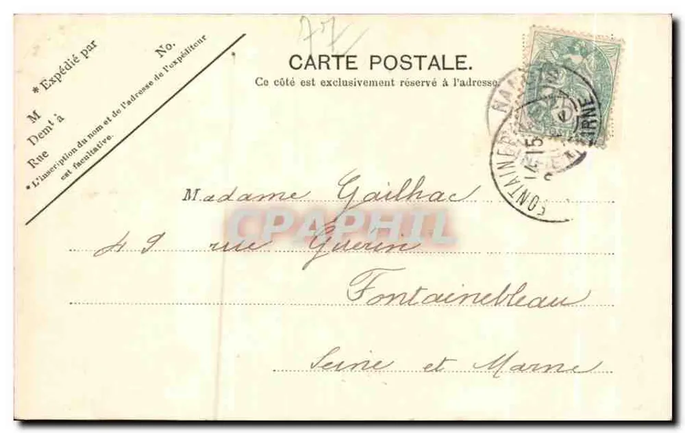 Nangis — Torre e ponte de pedra — V.P. Paris, No. 1 - Verso