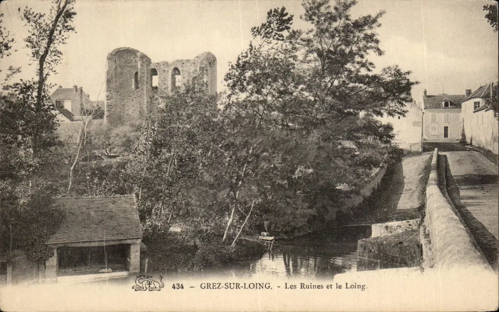 Grez-sur-Loing — Ruiny i Loing — wydawca nieznany, nr 434 - Awers