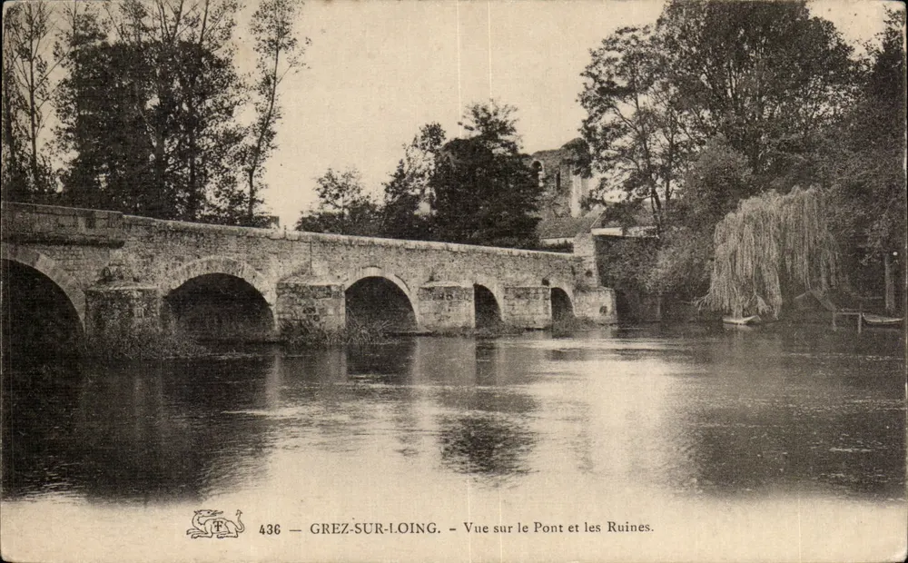 Grez-sur-Loing — Ansicht des Brückens und Ruinen — n° 436 - Vorderseite