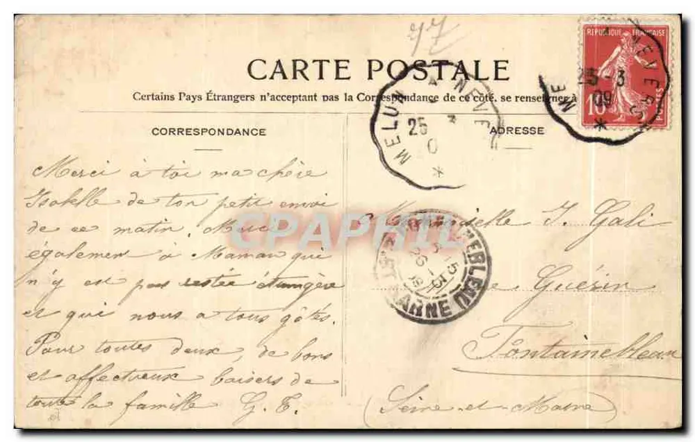 Grez-sur-Loing — Ansicht des Brückens und Ruinen — n° 436 - Rückseite