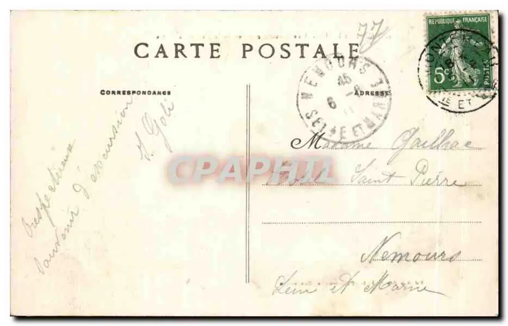 Montereau — Allgemeiner Blick von der Route von Paris — Ausgabe der Pariser Verleger - Rückseite