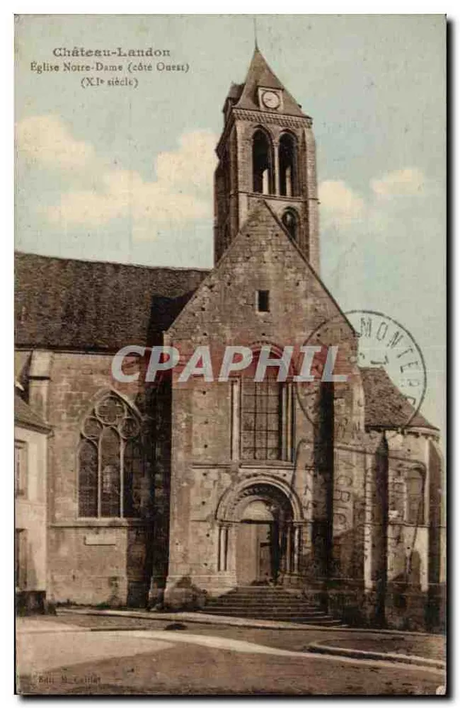 Château-Landon — Kirche Notre-Dame (Westseite) — 19. Jahrhundert — Verleger M. Caillet - Vorderseite