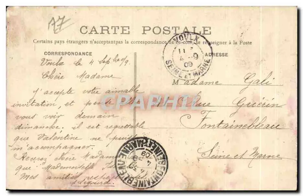Voulox (Seine-et-Marne) — Die Orvanne unter den Weiden — Sammlung Renier - Rückseite