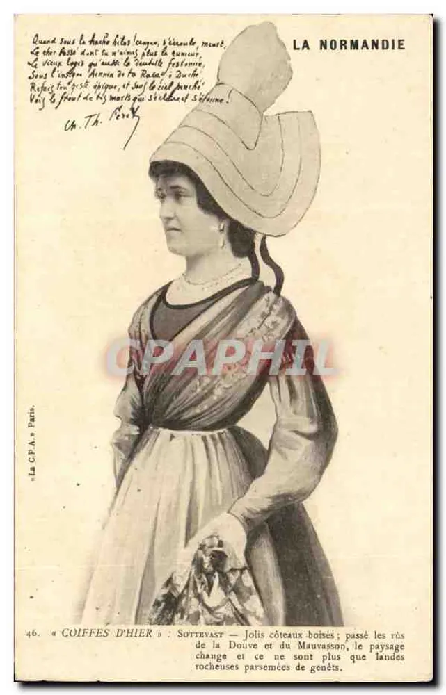 Donna con cuffia normanna — Sottevast — editoreParigi, n°46 - Recto