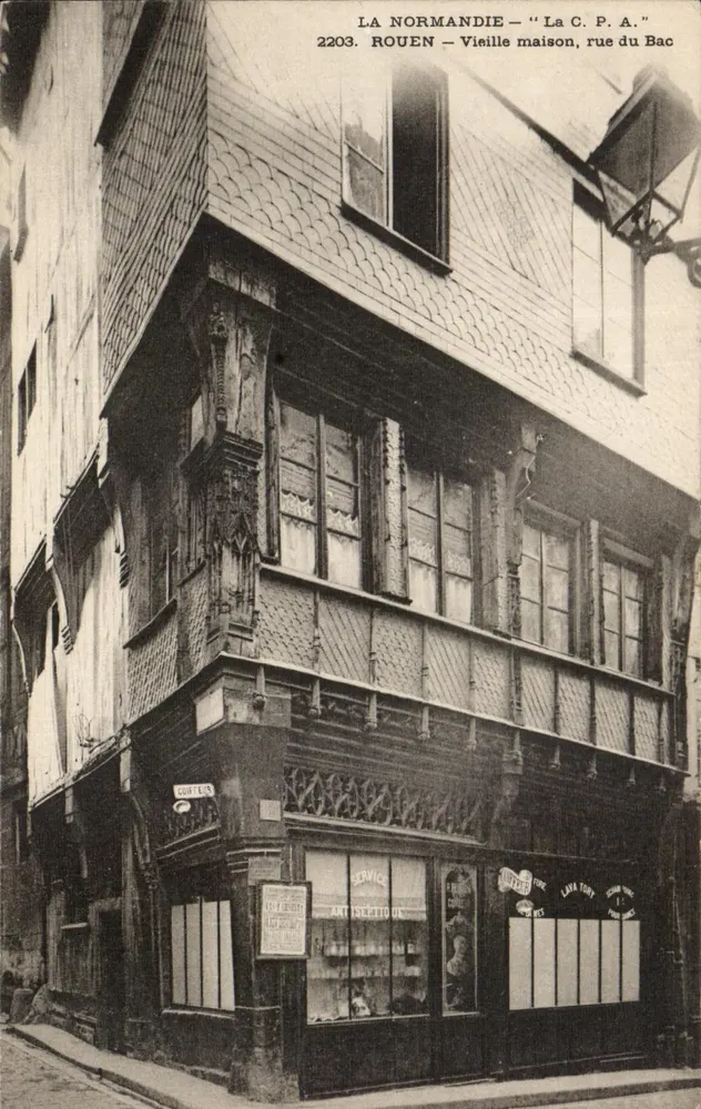Rouen — Altes Haus, Rue du Bac — Antike Ansichtskarte — Nr. 2203 - Vorderseite