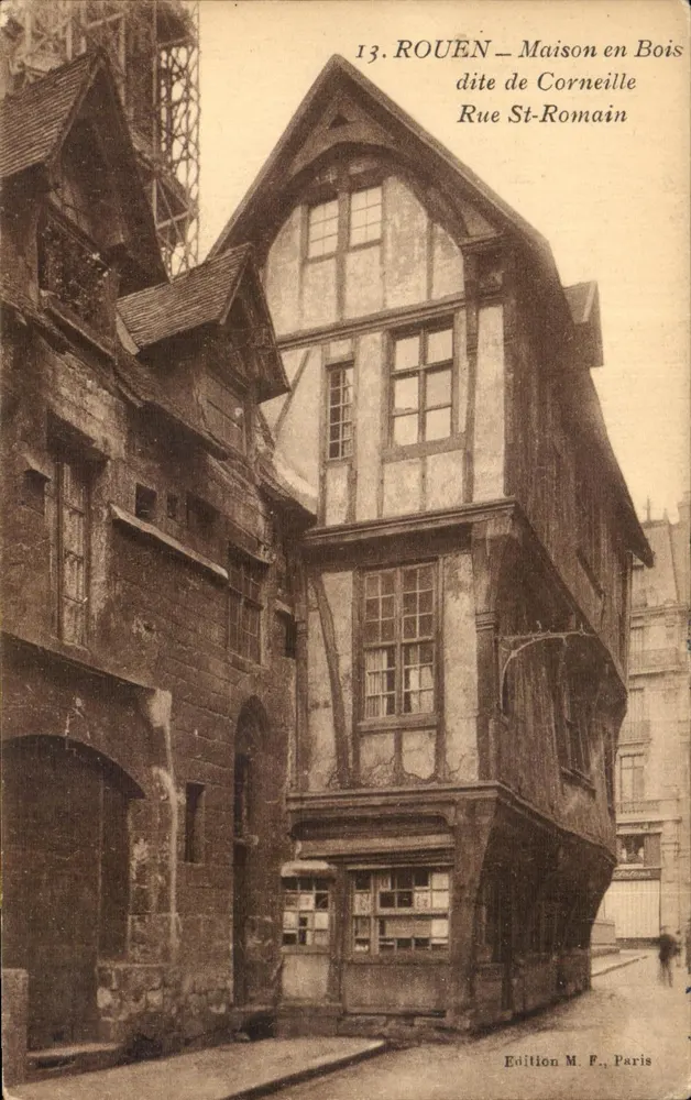 Rouen — Holzhäuschen genannt Corneille, Straße St-Romain — Ausgabe M. F., Paris - Vorderseite