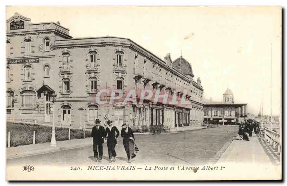 Nice-Havrais — La Poste et l'Avenue Albert Ier — éditeur BUSAYEL, n° 240 - Frente