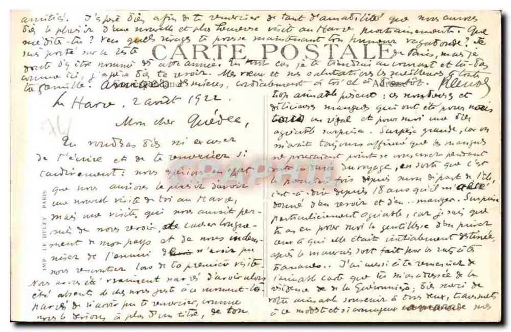 Nice-Havrais — La Poste et l'Avenue Albert Ier — éditeur BUSAYEL, n° 240 - Verso
