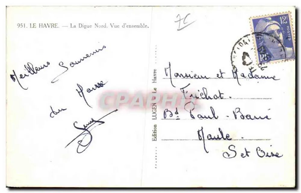 Le Havre — A Digue Norte. Vista geral — Edição LUCEN - Verso