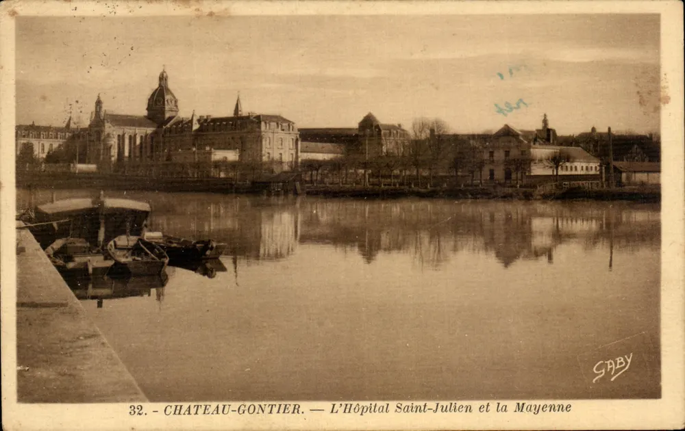 Château-Gaontier — Krankenhaus Saint-Julien und die Mayenne — Gaby - Vorderseite