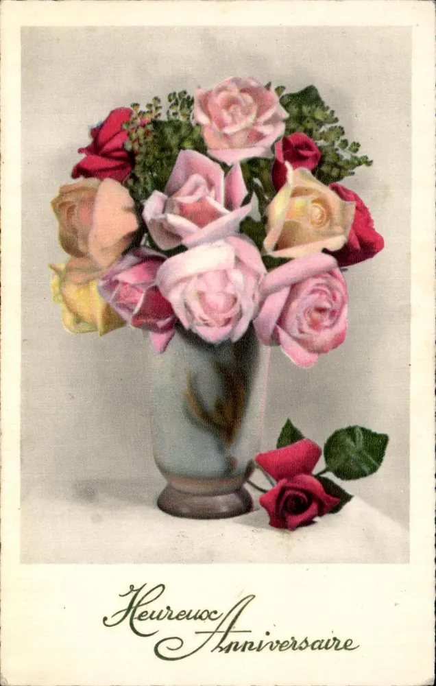 Blütenstrauß — Geburtstag — Französische Fertigung n°310 - Vorderseite