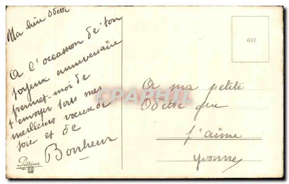 Hufeisen und Rosen — Geburtstag — Verlag Pittius n°647 - Rückseite
