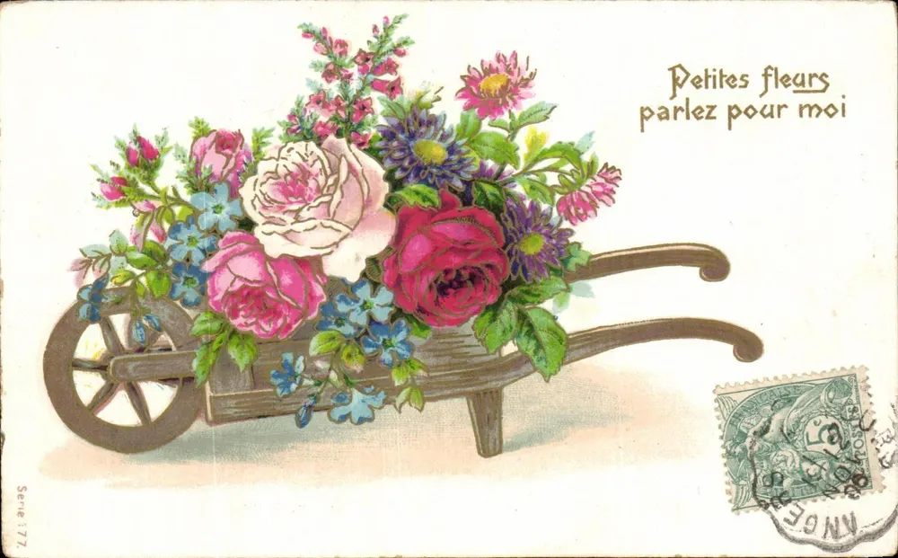 Blumen in einem Wagen — Serie 177 — G. B. Paris - Vorderseite