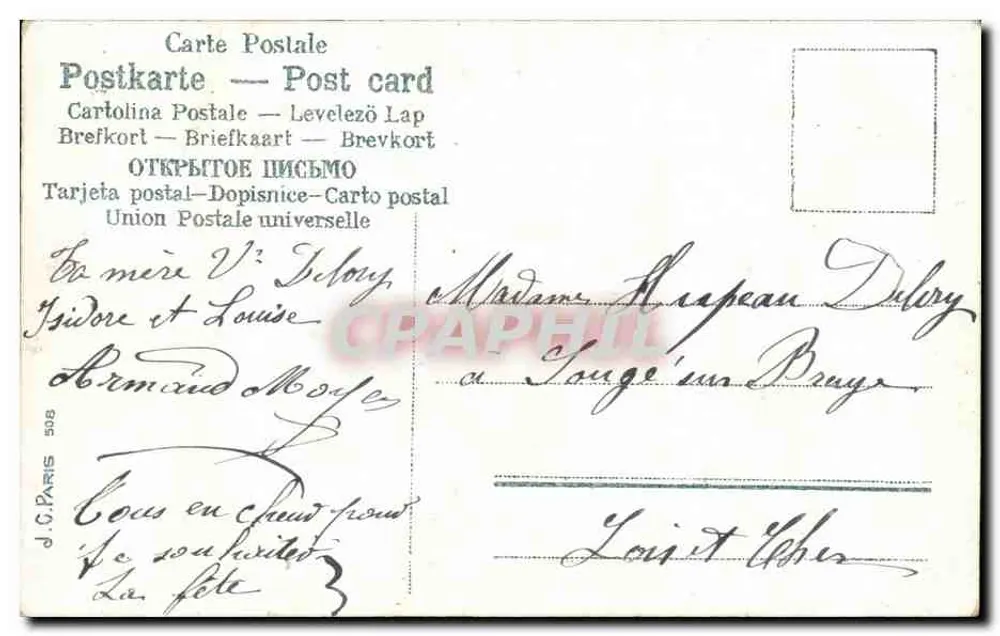 Flusslandschaft mit Rosen — 'Heureuse Fête' — J.C. Paris n°508 - Rückseite