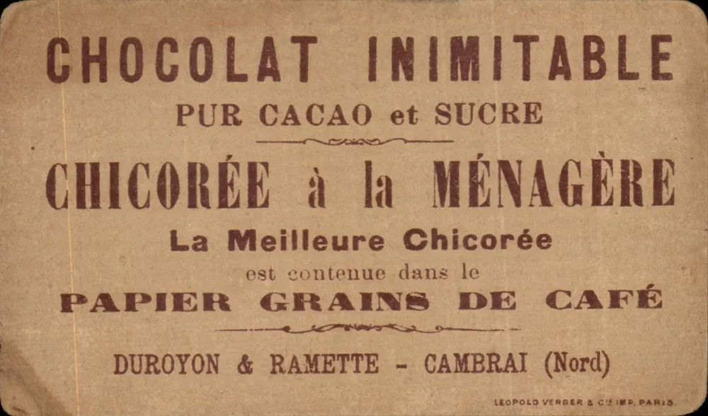 Chicorée à la Ménagère — Kaffeebohnenpapier — Duroyon & Ramette - Cambrai (Nord) - Vorderseite