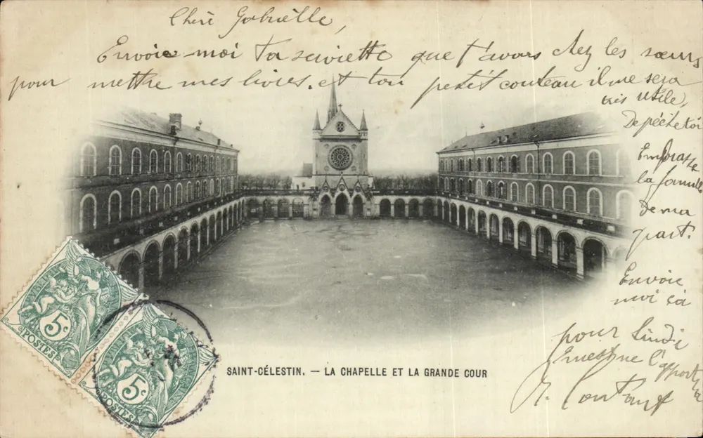 Saint-Célestin — Die Kapelle und der große Innenhof — unbekannter Verleger - Vorderseite