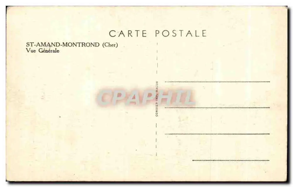 St-Amand-Montrond (Cher) — Vista Geral — Editor: Cornier Sra. BACON - Verso