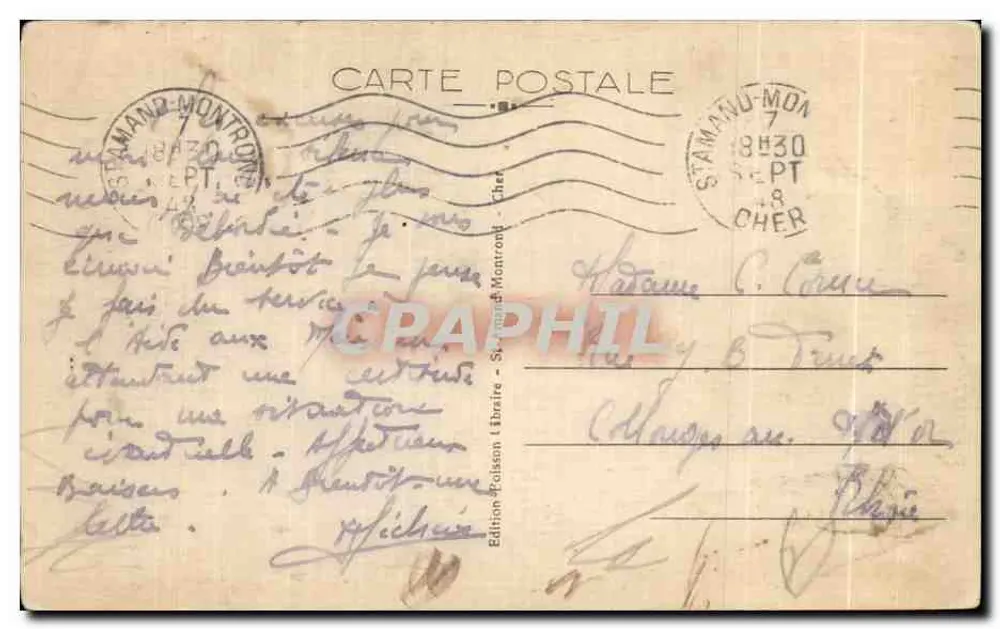 Saint-Amand-Montrond (Cher) — Schloss Merillant - Die Kapelle — Edition Poisson Monttrond - Rückseite