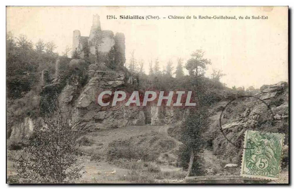 Sidiailles (Cher) — Schloss La Roche-Guillebaud aus südöstlicher Richtung gesehen — n°1294 - Vorderseite