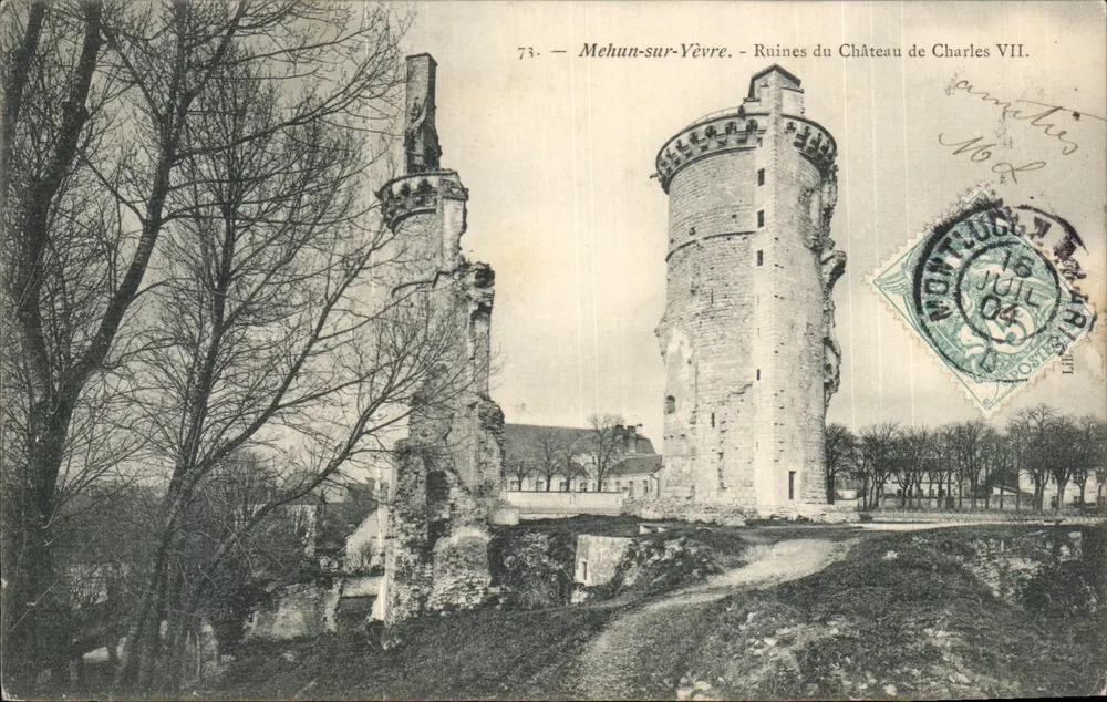 Mehun-sur-Yèvre — Ruinen des Schlosses von Charles VII — N° 73, Verlag Nock - Vorderseite