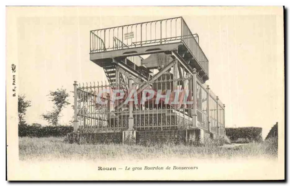 Rouen — El gran Bourdon de Bonsecours — B. F., París - Anverso