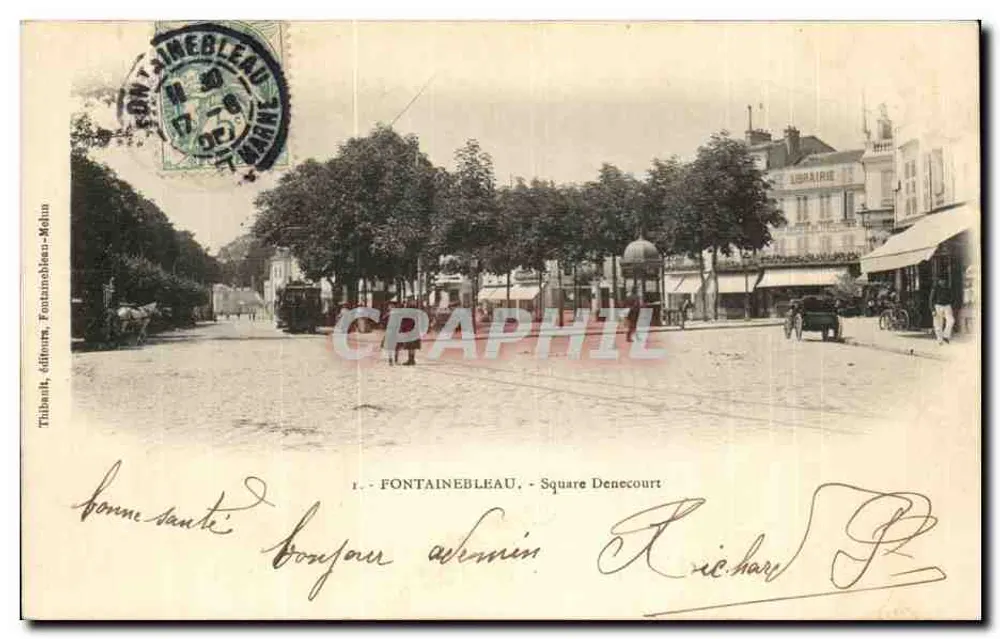 Fontainebleau — Praça Denecourt — editor Thibault, n°1 - Frente
