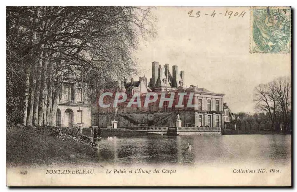 Fontainebleau — Das Schloss und der Karpfenteich — Sammlung ND. Fot. n° 193 - Vorderseite