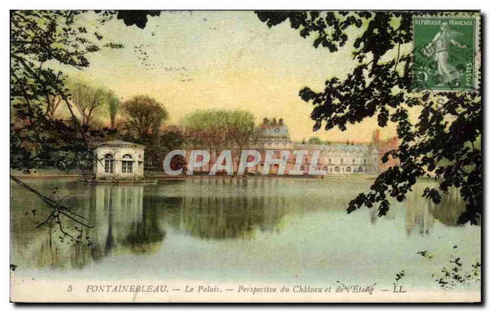 Fontainebleau — Das Schloss — Perspektive des Schlosses und des Sees — LL. - Vorderseite