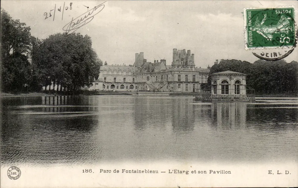 Fontainebleau-Park — Der Teich und sein Pavillon — Verlag L. SIRON - Vorderseite