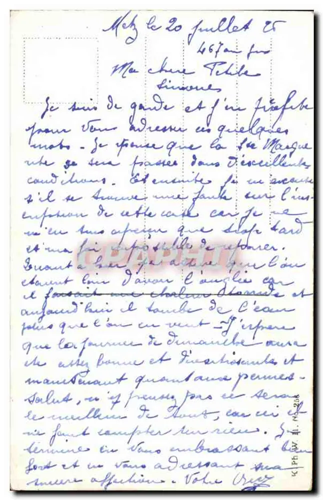 Arranjo de rosas — mil beijos — carta postal - Verso