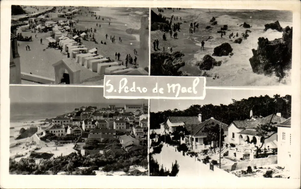 S. Pedro de Maceió — vista panorâmica da praia, das rochas e do vilarejo — n° 155-18 - Frente