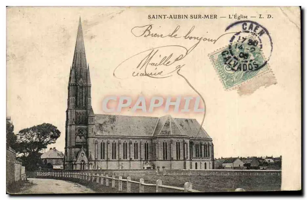 Saint-Aubin-sur-Mer — L'Église — L.D. éditeur - Recto