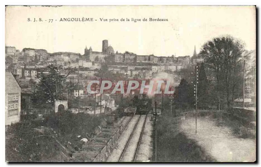 Angoulême - Ansicht aus der Linie von Bordeaux - S.J.S. - 77 - Vorderseite