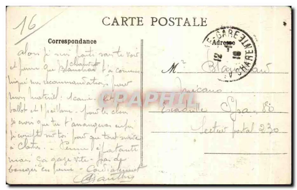 Angoulême - Ansicht aus der Linie von Bordeaux - S.J.S. - 77 - Rückseite