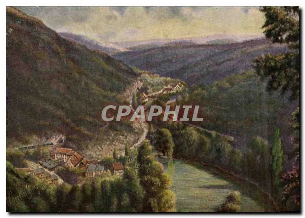 Birkenauer Tal (Odenwald) — Ansicht vom Hintergrund Fuchs'sche Mühle — Verlag Postkarren-Kunstverlag, Darmstadt - Vorderseite