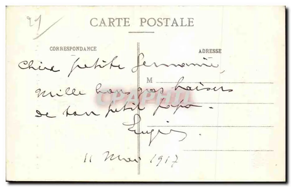 Der Aufwachen Napoleons von Rude — Umgebung von Dijon — L. V., Verlag - Rückseite