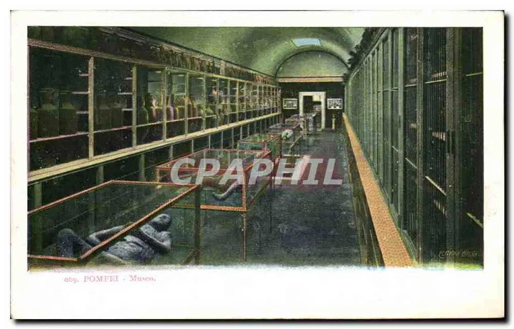 Pompei - Museu — coleção de corpos momificados — editor C. Rizzo & C. - Frente